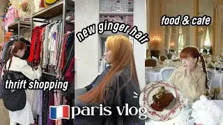 Paris Vlog: new ginger hair, Paris outfits, thrift shopping & haul, food & cafe | Q2HAN