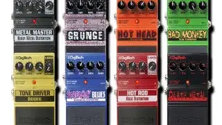 Eight Digitech Distortion / Overdrive Pedals DEMO - Digitech Stompboxes Review Demonstration