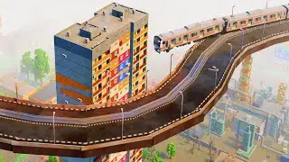 Trains vs C Shape Rail Tracks 😱 Teardown