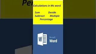 How to do calculations in ms word | How to use formula in ms word | Formula in ms word like excel