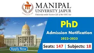 PhD admission Notice 2021 in Manipal University Jaipur | Manipal University Jaipur PhD Admission