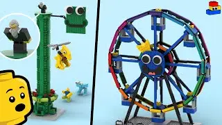 RAINBOW FRIENDS 2 LEGO: Building the Ferris Wheel and Greens Drop Tower