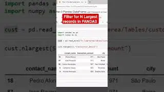 Filter for N Largest in PANDAS DataFrame 