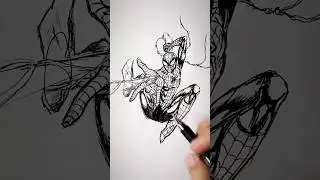 Speed drawing SpiderMan 😳🕸️ #shorts #drawing #marvel