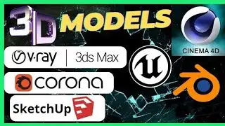 Scene 3D Models Ready, 3D Models Asset pack, Textures PBR and VRMAT, and 3D Blocks for Download