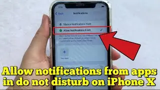 How to allow notifications from apps in do not disturb on iPhone X