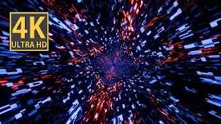 Abstract Background Video 4k Screensaver TV VJ LOOP NEON Mirror Red Blue Sci-Fi Calming Hypnotic