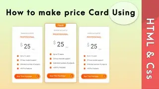 How to create pricing table Using Only HTML & CSS (3/4)