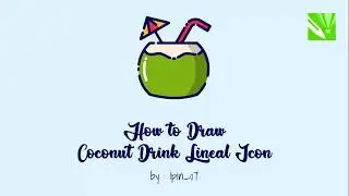 How to Draw Coconut Drink Lineal Color Icon