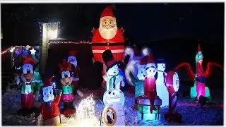 🎅Our New & Complete 2019 Christmas Inflatable Yard Display! Outdoors Holiday Inflatables and Lights