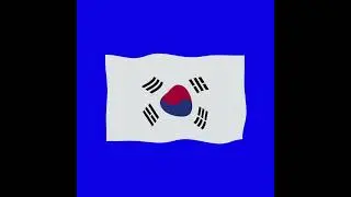 South Korea 2d flag green screen flag animation