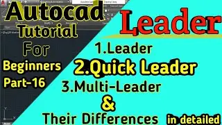 leader command in autocad | multileader in autocad | quickleader in autocad