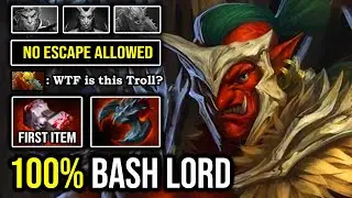 BASH LORD IS BACK First Item Basher Troll Warlord Crazy Lock Down 100% No Escape 22Min GG DotA 2