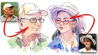 How to Draw Faces Loosely | People Wearing HATS Tutorial