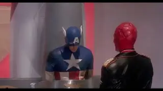 Red Skull attaches Captain America to a rocket | | Captain America movie Easter egg (1990)