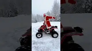 Дед мороз на квадроцикле / Honda TRX400EX / Snow Riding  