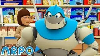 Arpo's Supermarket Showdown | ARPO | Educational Kids Videos | Moonbug Kids