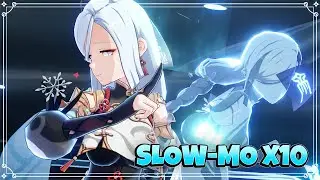 Shenhe in 1000% Slow Motion animation - Genshin Impact