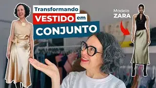 DIY de Costura: Como Transformar VESTIDO de FESTA  em TOP e SAIA modelo ZARA