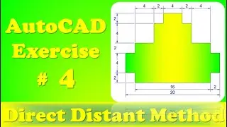 AutoCAD Practice Exercise # 4 - Direct Distant Method #autocad #trending #exercise #practice