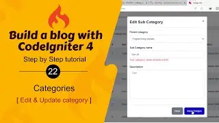 #22. Edit and Update Sub Category in CodeIgniter 4