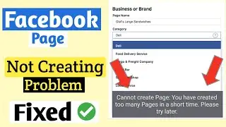 Cannot create page youve created too many pages in a short time - Facebook Page Problem 🔥