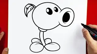 How to Draw PEASHOOTER | Plants vs Zombies