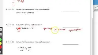 ACSL Prefix Postfix Infix Contest 2 Worksheet 1