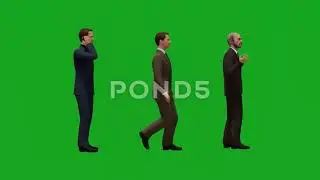 download 3d model character  Business Man Walk Green Screen People Chroma Key Background 3D Render