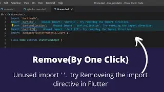 How do I get rid of unused imports in flutter?