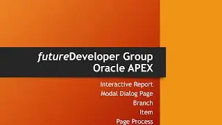 Oracle APEX - IR, Page Process, Branch, Item