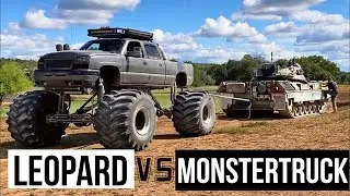 ЛЕОПАРД vs MONSTERMAX, или замес автомобилей против ТАНКОВ!