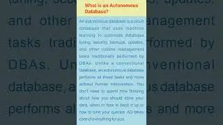 What's an Autonomous Database? | An Autonomous Database Definition | Oracle Database