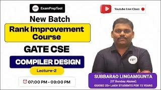 New Batch | Compiler Design | Lecture-2 | GATE CSE | GATE DA