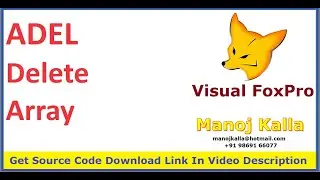 vfp adel array | How to delete array element | delete array item | working delete array