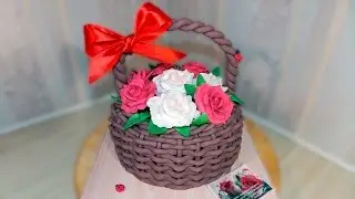 3д Торт КОРЗИНА С РОЗАМИ из мастики своими руками/3d Cake BASKET WITH ROSES - Я - ТОРТодел!
