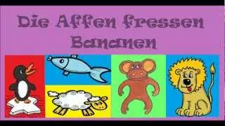 Kinderlied: Die Affen fressen Bananen (monkey song in German - la chanson des singes en allemand)