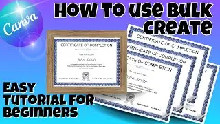 Using Bulk Create to Create Certificates in Canva, Baptism Communion Course Certificates