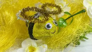 Поделки из бросового материала/ пчелка из лотка для яиц