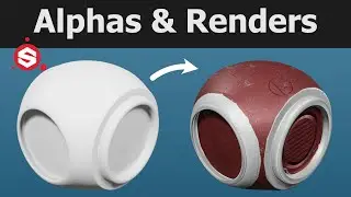 How to use alphas and how to render in Substance Painter | Substance Painter Beginner Tutorial