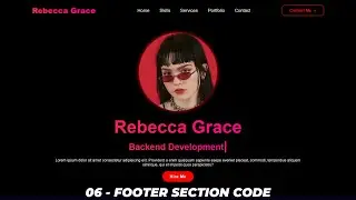 Complete Responsive Portfolio Website using HTML CSS and JavaScript | Footer Section Code
