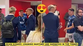 😍 Julián Álvarez, Lisandro Martinez and Garnacho in the tunnel at Wembley Stadium after FA Cup Final