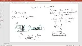 Continuity Equation and Bernoulli's Equation