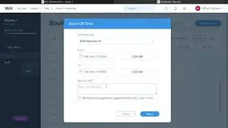 Steps to block off time for appointments on Wix