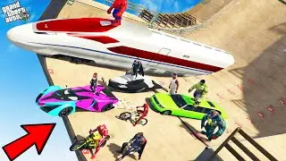 GTA 5 : Franklin & Avengers Army VS Ultimate Ramp Jump Challenge in GTA 5 ! (GTA 5 mods)