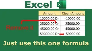 Remove Dr (Debit) Cr (Credit) formatting in Excel