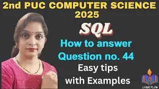 2nd PUC Computer Science|Part - E SQL|#2ndpuc|#2ndpuccomputerscienceSQL|PartESQL