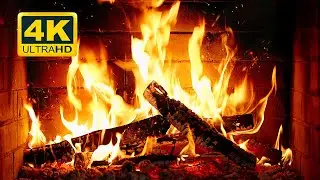 🔥 Cozy Fireplace 4K (12 HOURS). Fireplace with Crackling Fire Sounds. Crackling Fireplace 4K