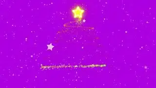 BG Background Loop Violet Star Snow Xmas Tree gold