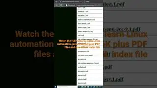 Watch the full video to learn Linux automation generating 6K plus PDF files and one HTML index file